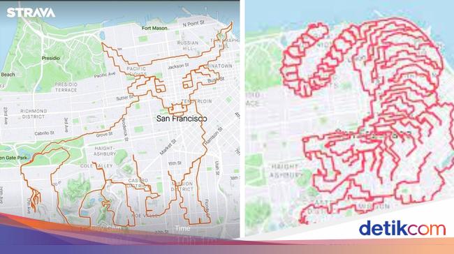 Pelari San Francisco Ciptakan Lukisan Jalur Lari dengan Aplikasi Strava